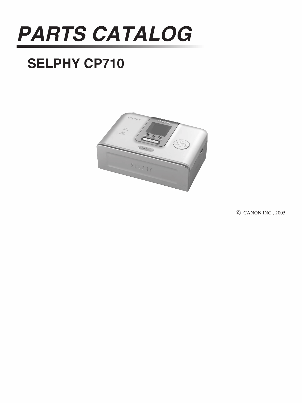 Canon SELPHY CP710 Parts Catalog Manual-1